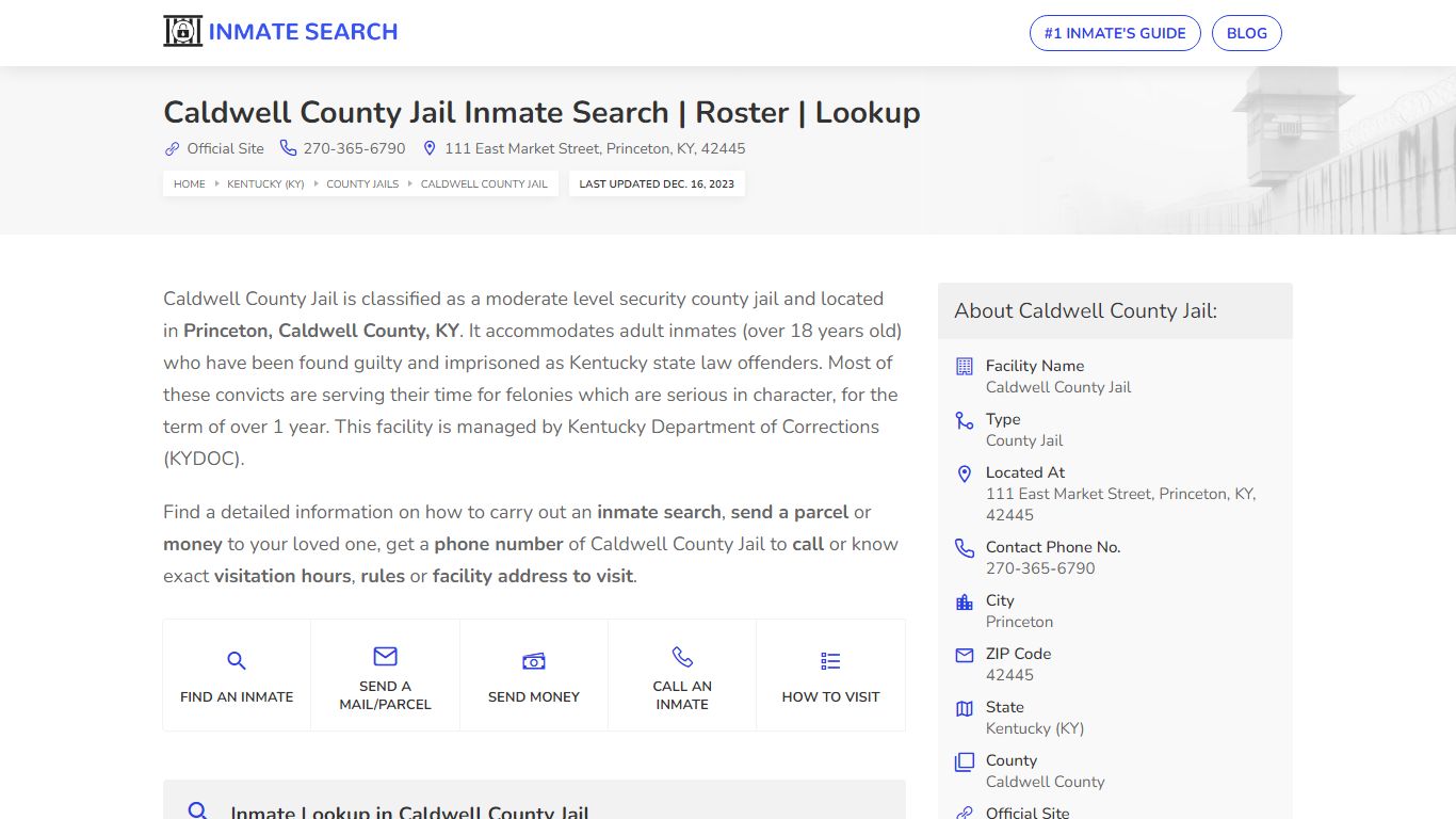 Caldwell County Jail Inmate Search | Roster | Lookup